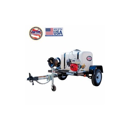 Fna Group Simpson Mobile Trailer Gas Pressure Washer W/Honda Engine, 3200 PSI, 2.8 GPM, 3/8" Hose 95000